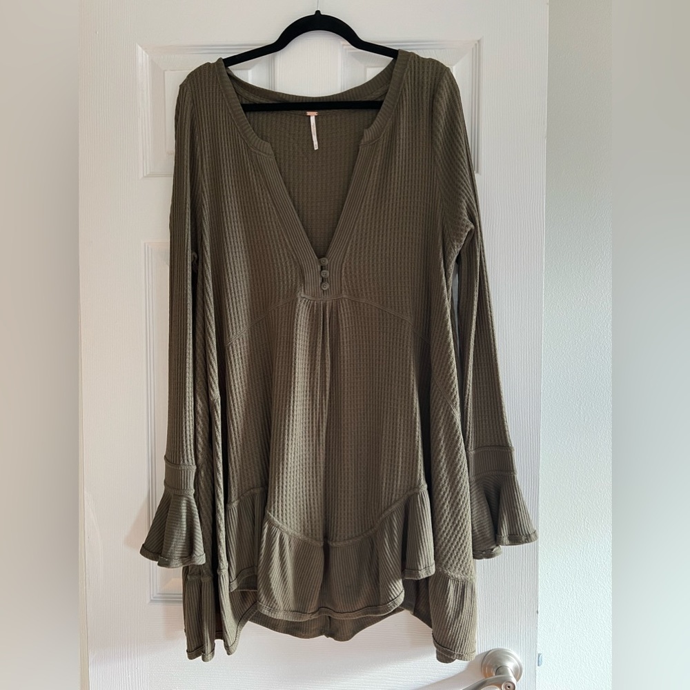 Free People Oversized Dark Green Tunic